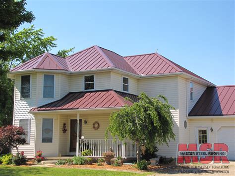 gray house with burgundy metal roof|metal roof colors.